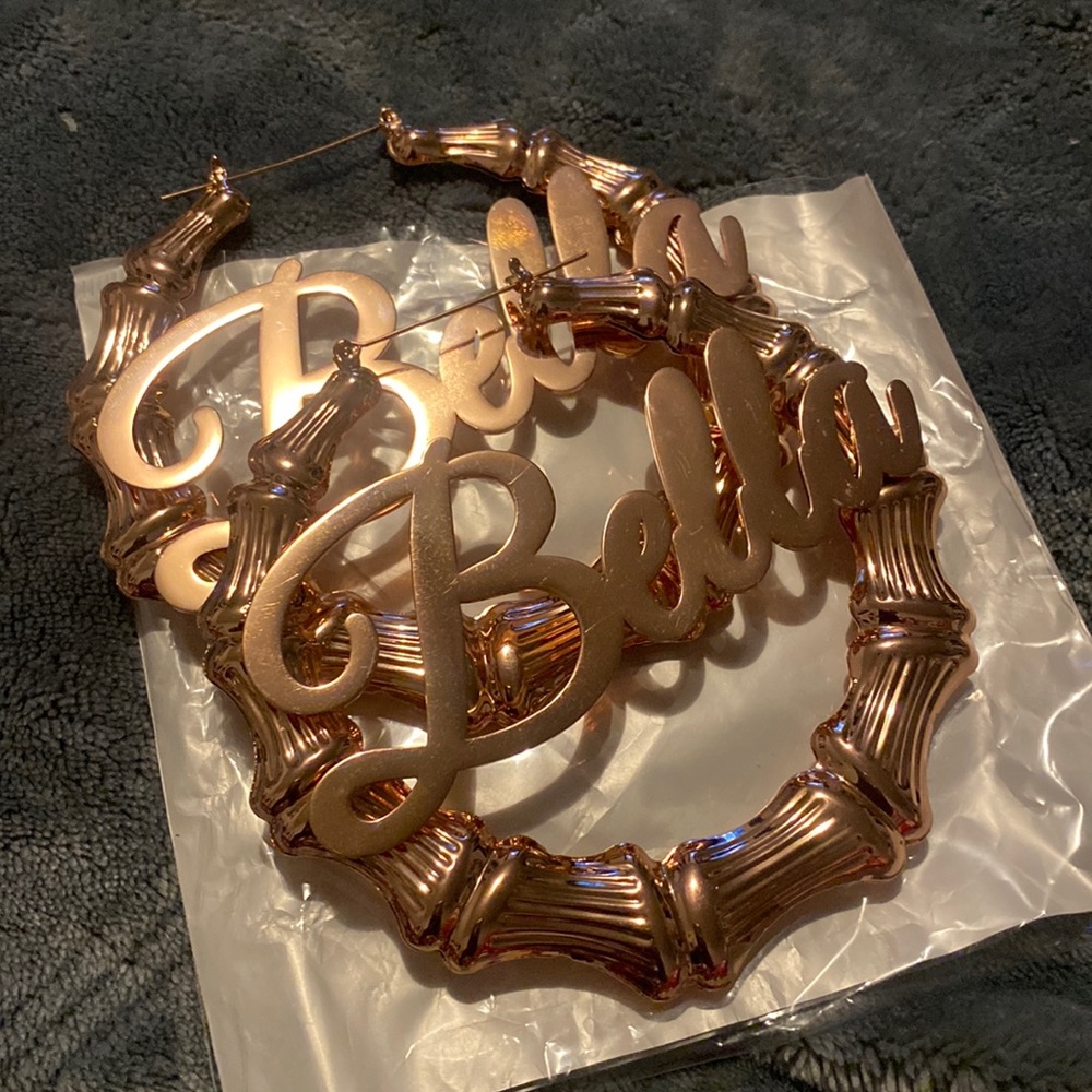 Rose Gold “Bella” door knocker hoop earrings